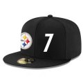 Cheap Pittsburgh Steelers #7 Ben Roethlisberger Snapback Cap NFL Player Black with White Number Stitched Hat