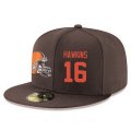 Cheap Cleveland Browns #16 Andrew Hawkins Snapback Cap NFL Player Brown with Orange Number Stitched Hat