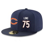 Cheap Chicago Bears #75 Kyle Long Snapback Cap NFL Player Navy Blue with White Number Stitched Hat