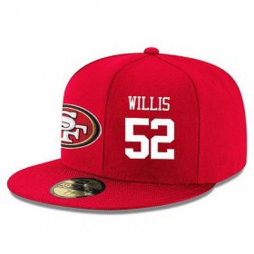 Cheap San Francisco 49ers #52 Patrick Willis Snapback Cap NFL Player Red with White Number Stitched Hat