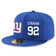 Cheap New York Giants #92 Michael Strahan Snapback Cap NFL Player Royal Blue with White Number Stitched Hat