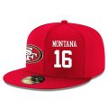 Cheap San Francisco 49ers #16 Joe Montana Snapback Cap NFL Player Red with White Number Stitched Hat