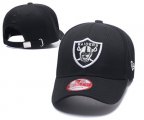 Cheap NFL Oakland Raiders Team Logo Black Peaked Adjustable Hat A125