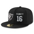 Cheap Oakland Raiders #16 Jim Plunkett Snapback Cap NFL Player Black with Silver Number Stitched Hat