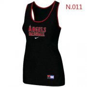 Wholesale Cheap Women's Nike Los Angeles Angels Tri-Blend Racerback Stretch Tank Top Black