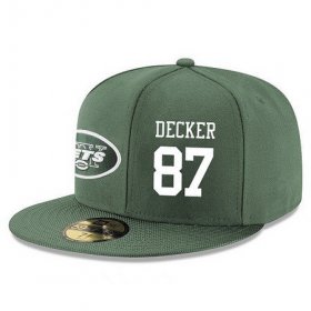 Cheap New York Jets #87 Eric Decker Snapback Cap NFL Player Green with White Number Stitched Hat