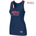 Wholesale Cheap Women's Nike Cleveland Indians Tri-Blend Racerback Stretch Tank Top Blue