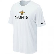 Wholesale Cheap Nike New Orleans Saints Authentic Logo NFL T-Shirt White