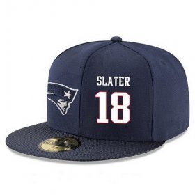 Cheap New England Patriots #18 Matthew Slater Snapback Cap NFL Player Navy Blue with White Number Stitched Hat