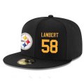 Cheap Pittsburgh Steelers #58 Jack Lambert Snapback Cap NFL Player Black with Gold Number Stitched Hat