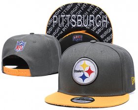 Cheap Steelers Team Logo Gray Yellow Adjustable Hat TX