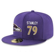 Cheap Baltimore Ravens #79 Ronnie Stanley Snapback Cap NFL Player Purple with Gold Number Stitched Hat