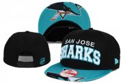 Cheap NHL San Jose Sharks Team Logo Black Snapback Adjustable Hat