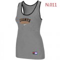 Wholesale Cheap Women's Nike San Francisco Giants Tri-Blend Racerback Stretch Tank Top Light Grey