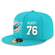 Cheap Miami Dolphins #76 Branden Albert Snapback Cap NFL Player Aqua Green with White Number Stitched Hat