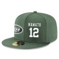 Cheap New York Jets #12 Joe Namath Snapback Cap NFL Player Green with White Number Stitched Hat