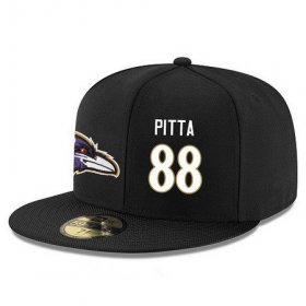 Cheap Baltimore Ravens #88 Dennis Pitta Snapback Cap NFL Player Black with White Number Stitched Hat