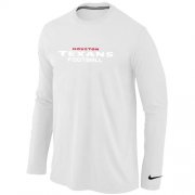 Wholesale Cheap Nike Houston Texans Authentic Font Long Sleeve T-Shirt White