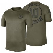 Wholesale Cheap Dallas Cowboys #10 Tavon Austin Olive 2019 Salute To Service Sideline NFL T-Shirt