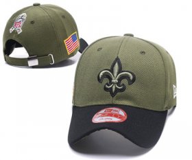 Cheap NFL New Orleans Saints Team Logo Olive Peaked Adjustable Hat R56