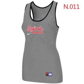 Wholesale Cheap Women\'s Nike St.Louis Cardinals Tri-Blend Racerback Stretch Tank Top Light Grey