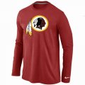 Wholesale Cheap Nike Washington Redskins Logo Long Sleeve T-Shirt Red