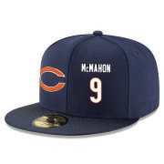 Cheap Chicago Bears #9 Jim McMahon Snapback Cap NFL Player Navy Blue with White Number Stitched Hat