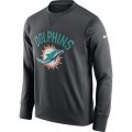 Wholesale Cheap Men's Miami Dolphins Nike Anthracite Sideline Circuit Performance Sweatshirt