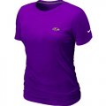 Wholesale Cheap Women's Nike Baltimore Ravens Chest Embroidered Logo T-Shirt Purple