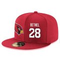 Cheap Arizona Cardinals #28 Justin Bethel Snapback Cap NFL Player Red with White Number Stitched Hat