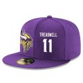 Cheap Minnesota Vikings #11 Laquon Treadwell Snapback Cap NFL Player Purple with White Number Stitched Hat