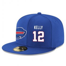 Cheap Buffalo Bills #12 Jim Kelly Snapback Cap NFL Player Royal Blue with White Number Stitched Hat