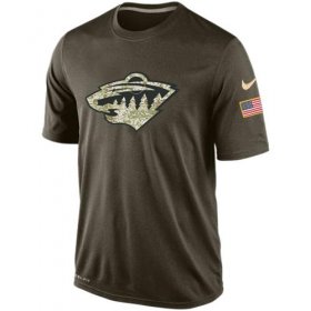 Wholesale Cheap Men\'s Minnesota Wild Salute To Service Nike Dri-FIT T-Shirt