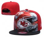 Cheap Chiefs Team Logo Red Black Adjustable Leather Hat TX