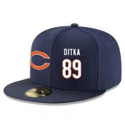 Cheap Chicago Bears #89 Mike Ditka Snapback Cap NFL Player Navy Blue with White Number Stitched Hat