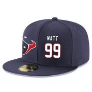 Cheap Houston Texans #99 J.J. Watt Snapback Cap NFL Player Navy Blue with White Number Stitched Hat