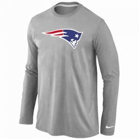 Wholesale Cheap Nike New England Patriots Logo Long Sleeve T-Shirt Grey