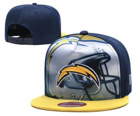 Cheap Chargers Team Logo Navy Yellow Adjustable Leather Hat TX