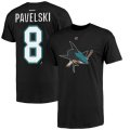 Wholesale Cheap San Jose Sharks #8 Joe Pavelski Reebok Name and Number Player T-Shirt Black