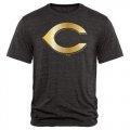 Wholesale Cheap Cincinnati Reds Fanatics Apparel Gold Collection Tri-Blend T-Shirt Black