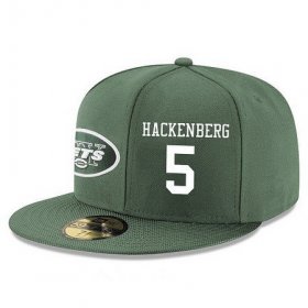 Cheap New York Jets #5 Christian Hackenberg Snapback Cap NFL Player Green with White Number Stitched Hat