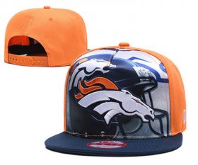 Cheap Broncos Team Logo Orange Navy Adjustable Leather Hat TX