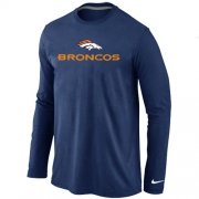 Wholesale Cheap Nike Denver Broncos Authentic Logo Long Sleeve T-Shirt Dark Blue