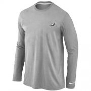 Wholesale Cheap Nike Philadelphia Eagles Sideline Legend Authentic Logo Long Sleeve T-Shirt Grey