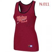 Wholesale Cheap Women's Nike Minnesota Twins Tri-Blend Racerback Stretch Tank Top Red