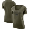 Wholesale Cheap Women's Seattle Seahawks Nike Olive Salute to Service Legend Scoop Neck T-Shirt