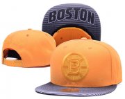 Cheap NHL Boston Bruins Team Logo Yellow Mitchell & Ness Adjustable Hat