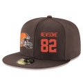 Cheap Cleveland Browns #82 Ozzie Newsome Snapback Cap NFL Player Brown with Orange Number Stitched Hat