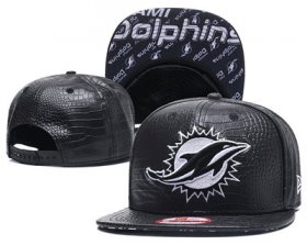 Cheap NFL Miami Dolphins Team Logo Black Snapback Adjustable Hat GS55