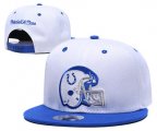 Cheap Colts Team Logo White Blue Mitchell & Ness Adjustable Hat GS